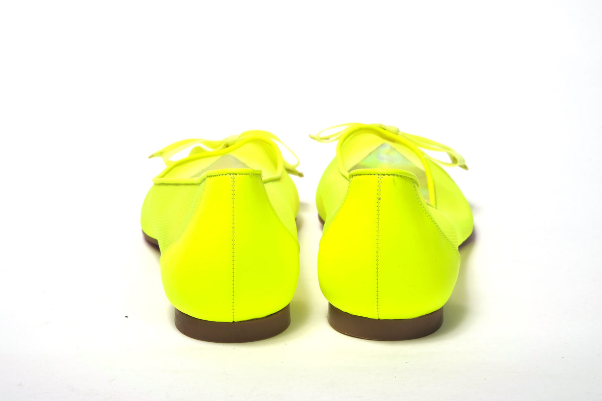 Christian Louboutin Fluro Yellow Flat Point Toe Shoe