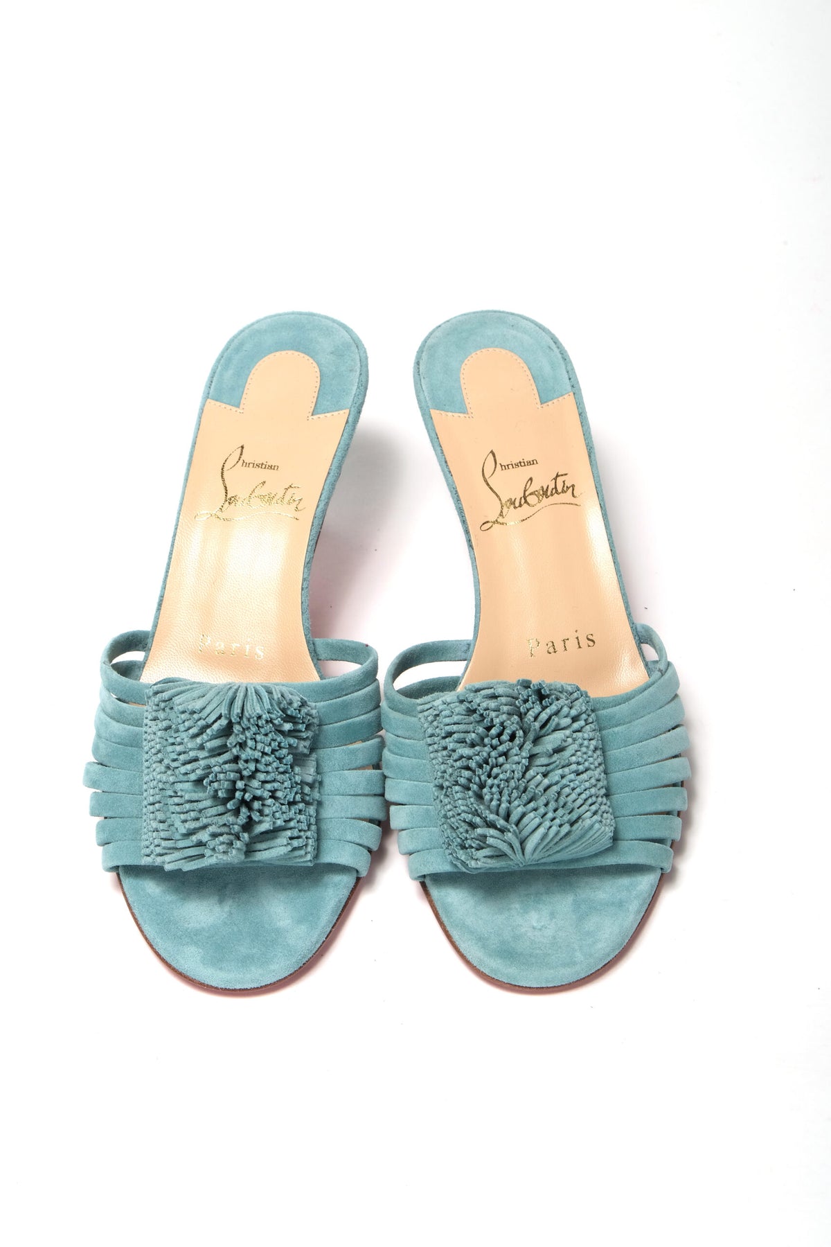 Christian Louboutin Noumea Blue Strappy Kitten whole