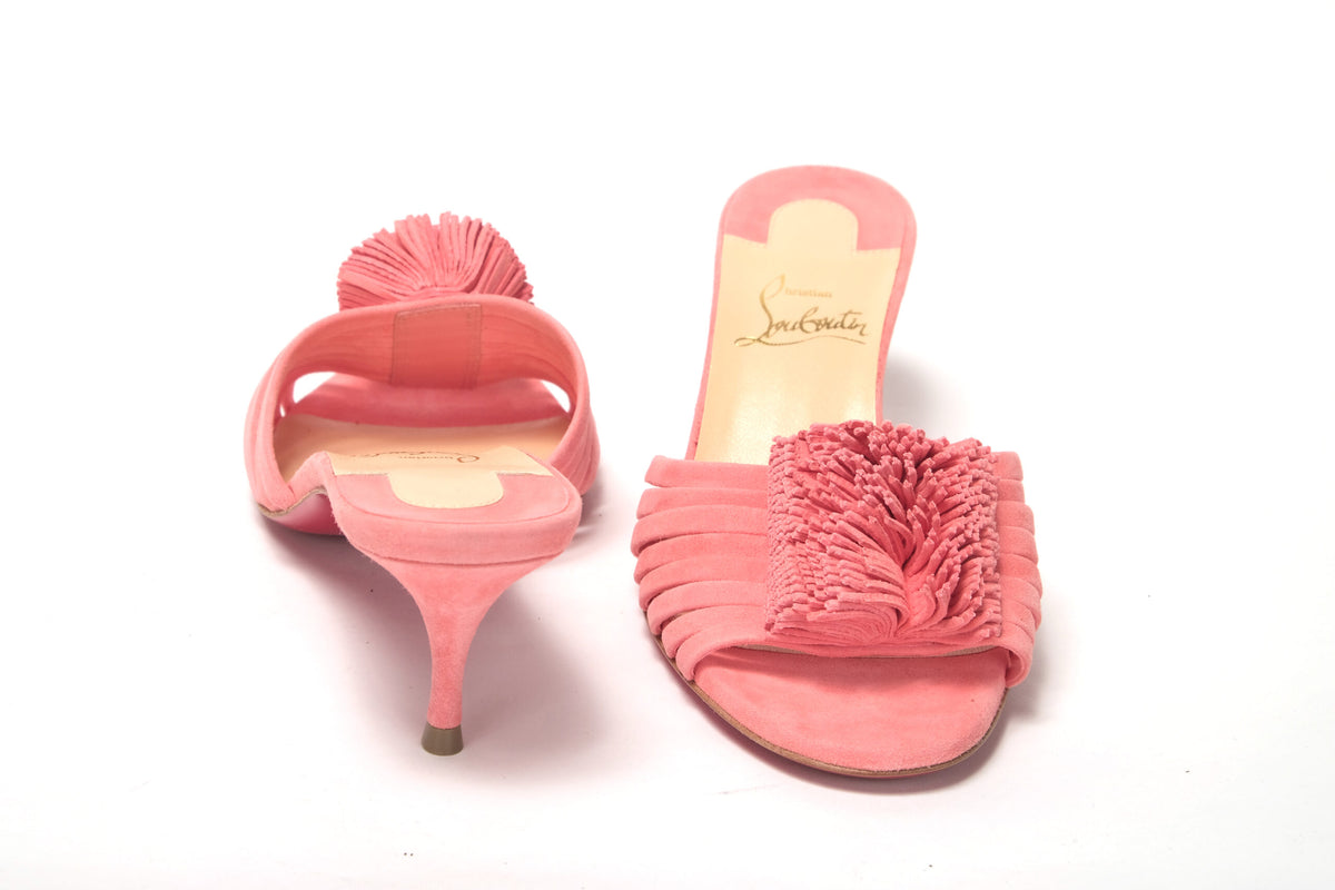 Christian Louboutin Operette Salmon Strappy Kitten all Sandal