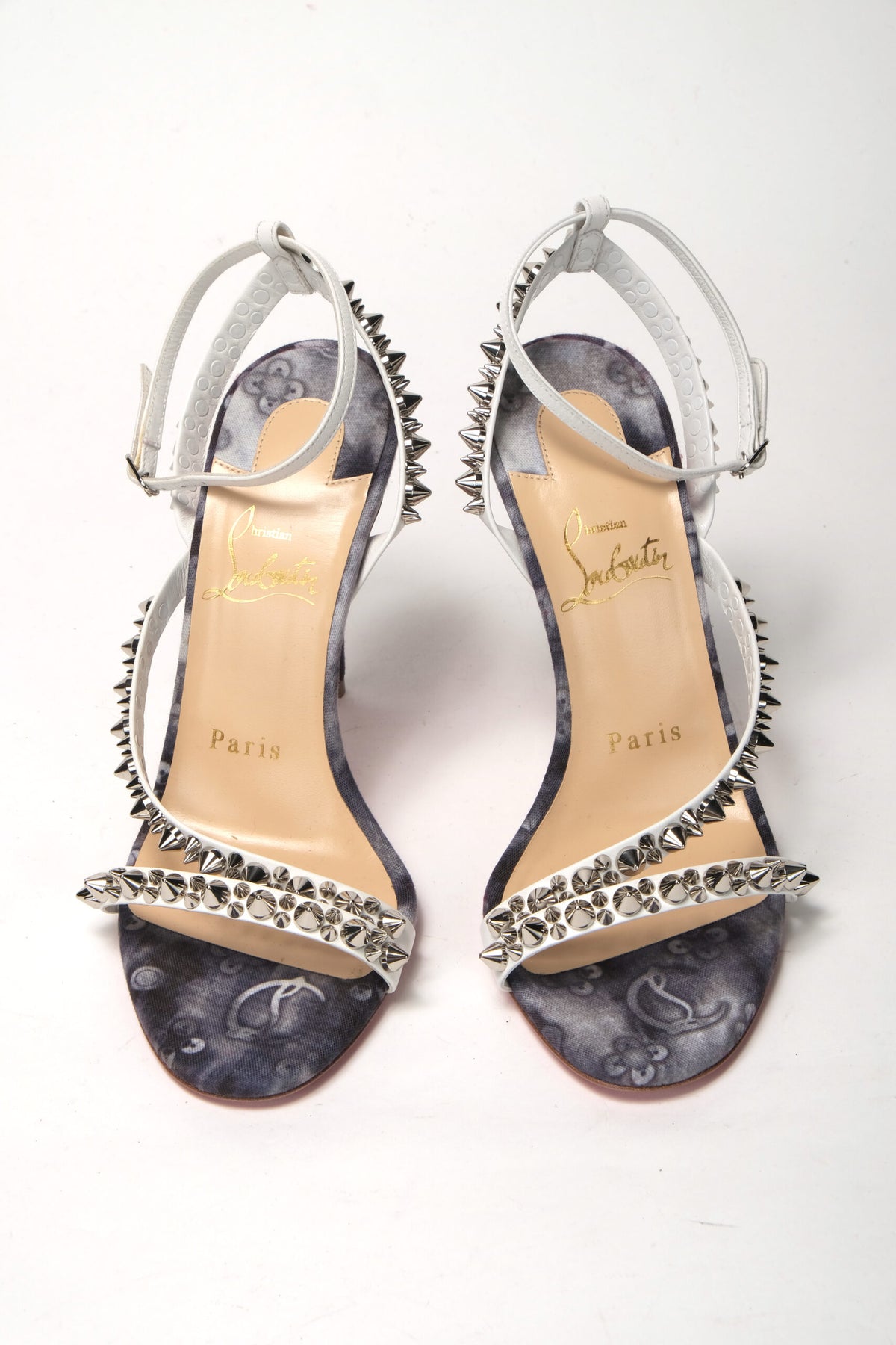 Christian Louboutin Multicolor Silver Mafaldina Spikes High Heels