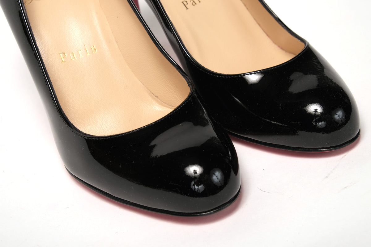 Christian Louboutin Simple Pump 85 Patent Black Heel