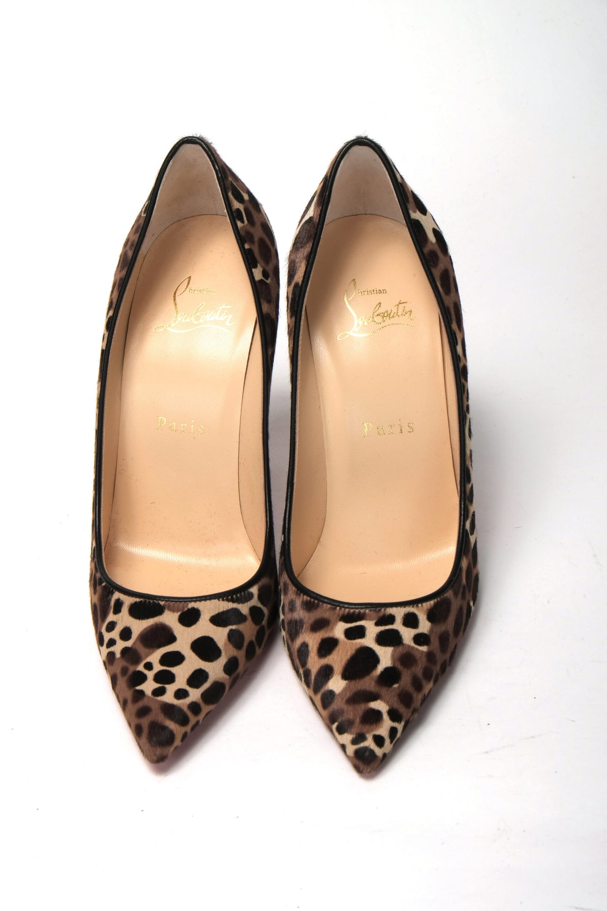 Christian Louboutin Multi/Black Leopard Kate 100 Pony Heel