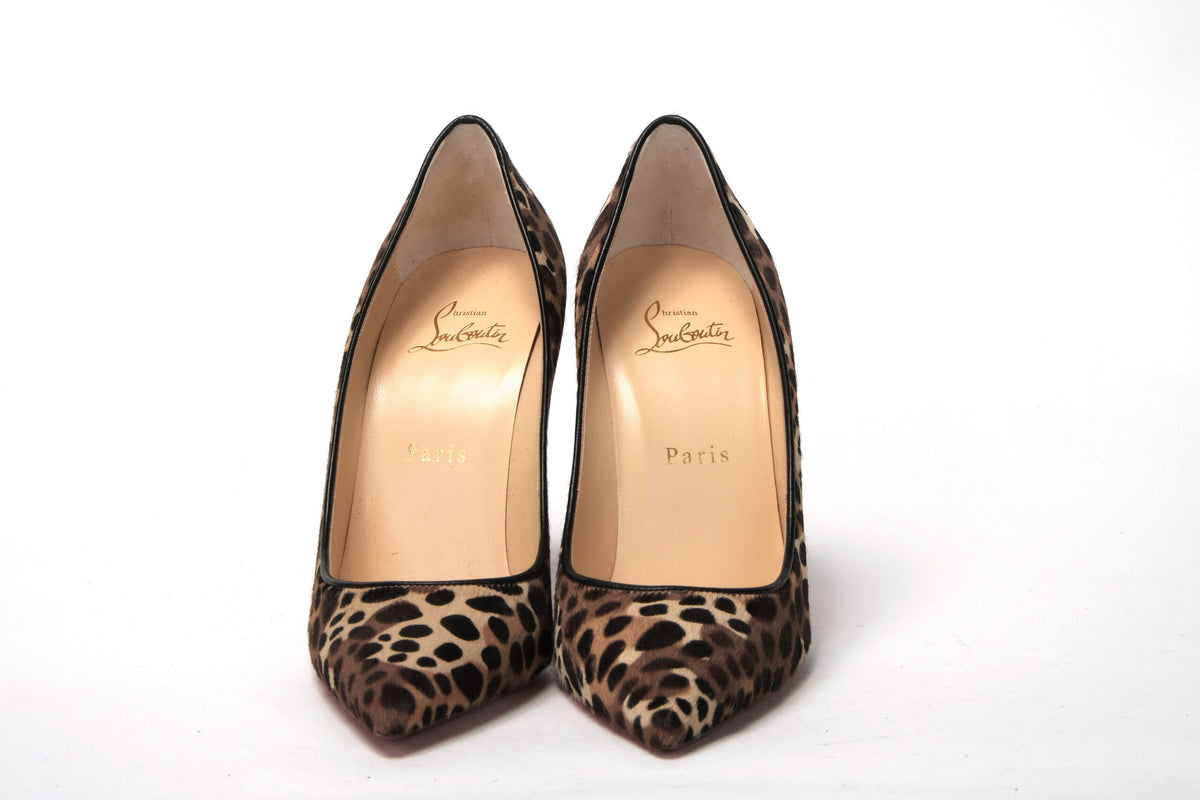 Christian Louboutin Multi/Black Leopard Kate 100 pony whole