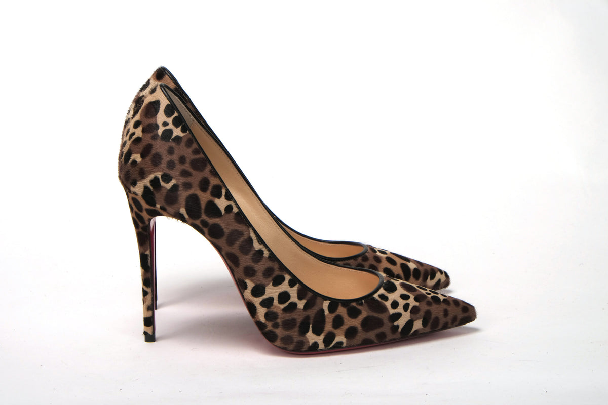 Christian Louboutin Multi/Black Leopard Kate 100 pony whole