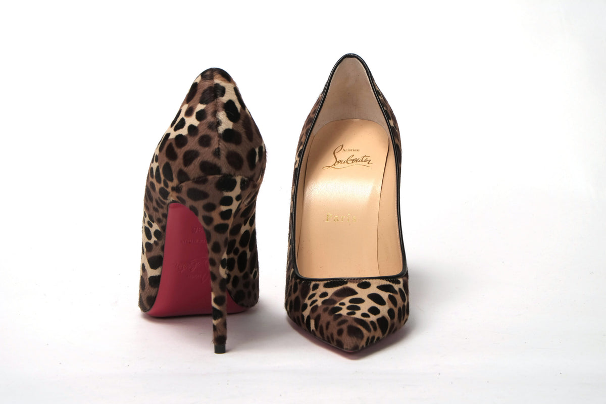 Christian Louboutin Multi/Black Leopard Kate 100 pony whole