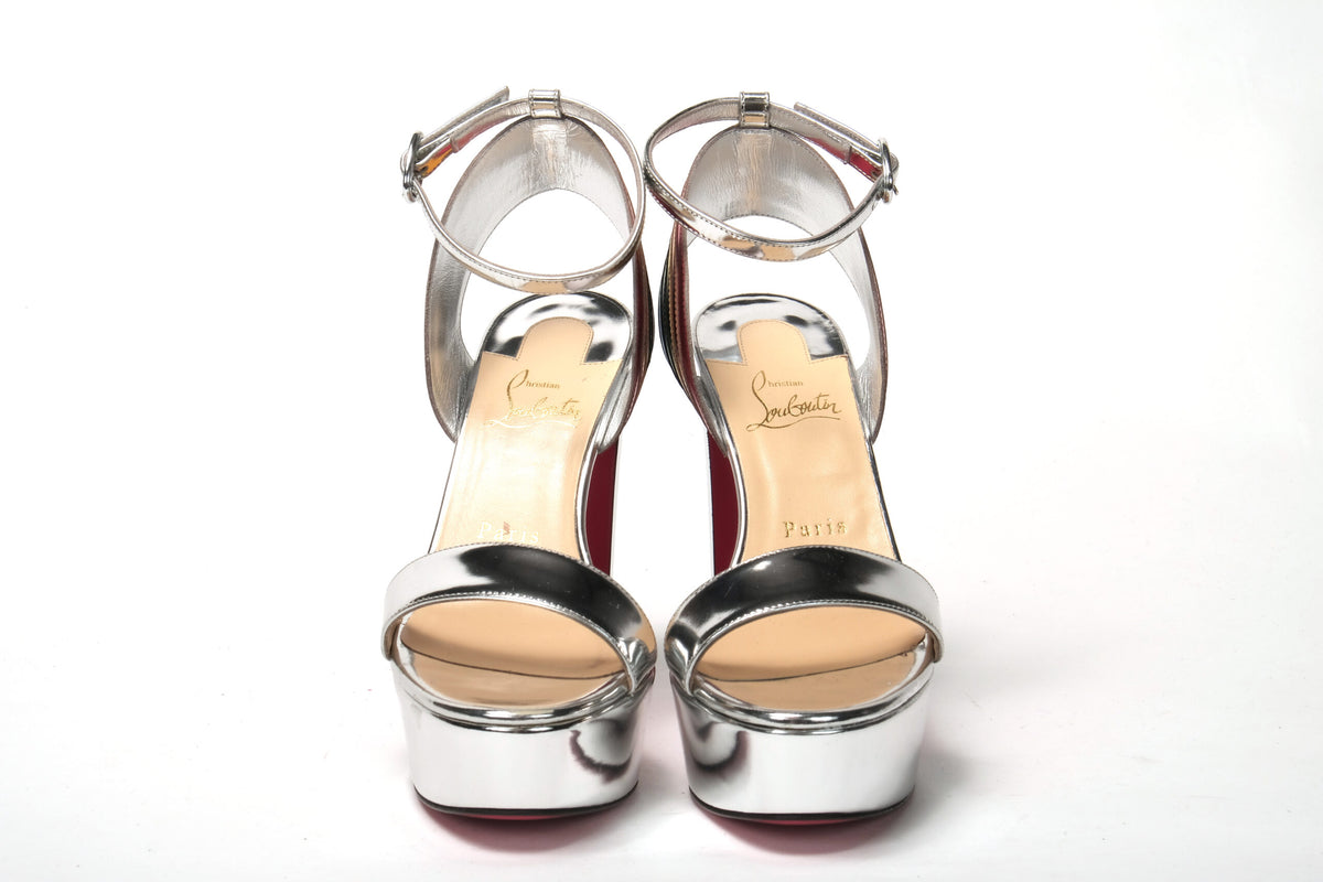 Christian Louboutin Silver/Multi Arendisc Alta Platform Heel