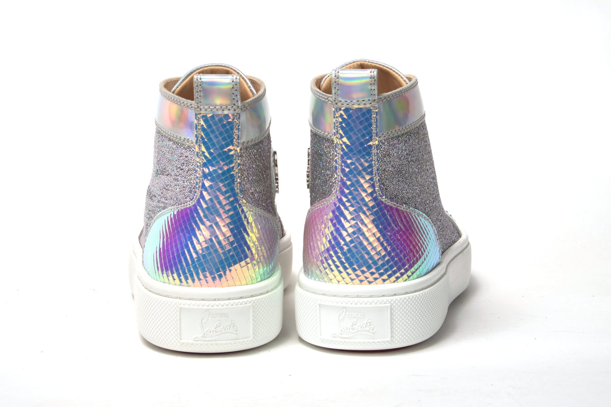 Christian Louboutin Ab/Silver Super Lou Strass Fla Sneakers