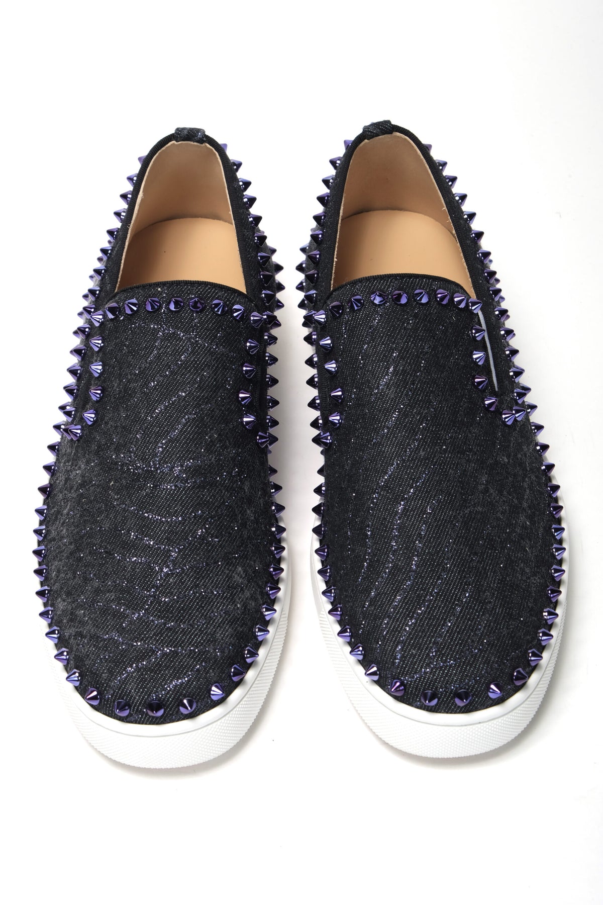 Christian Louboutin Navy/Electro with Cock Boat Flat Shoes