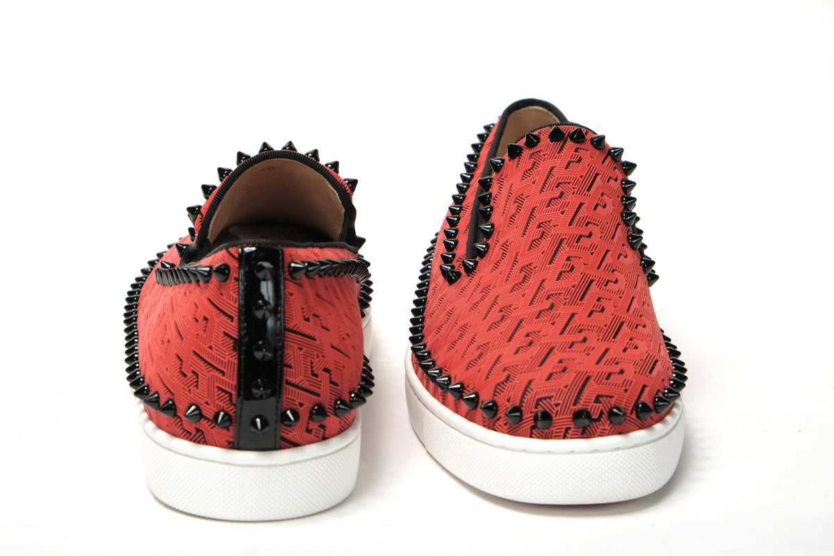 Christian Louboutin Black Smoothie/Black Pik Boat Flat Techno Shoes