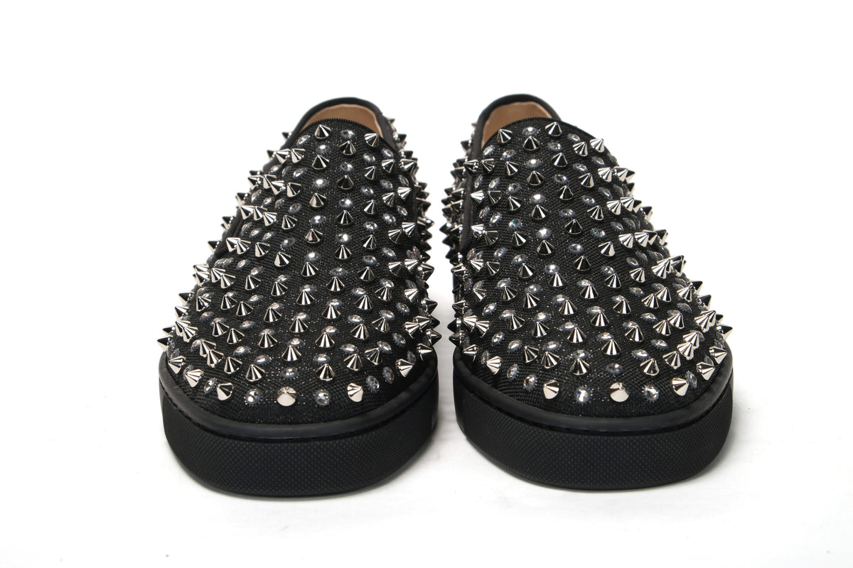 Christian Louboutin Black/Crystal SV Version Roller 1C1S Flat Shoes