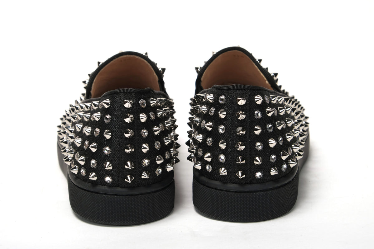 Christian Louboutin Black/Crystal SV Version Roller 1C1S Flat Shoes