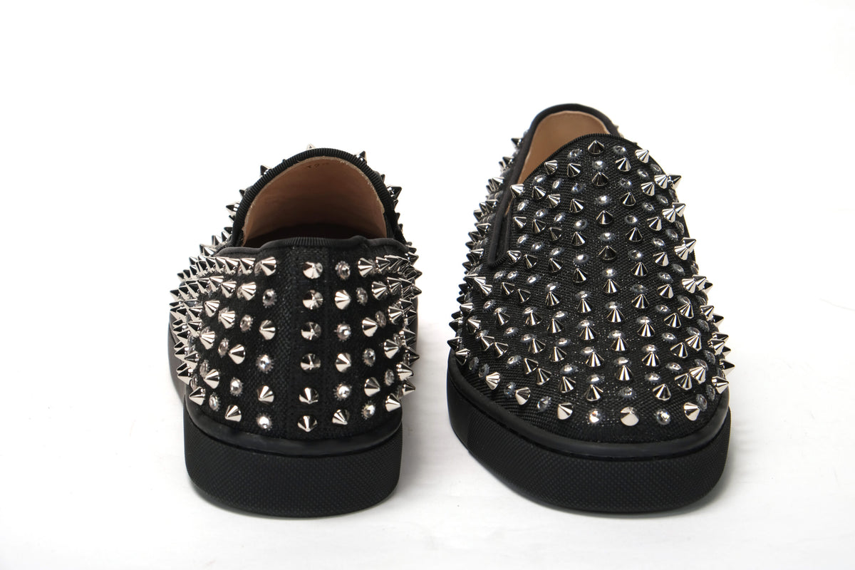 Christian Louboutin Black/Crystal SV Version Roller 1C1S Flat Shoes