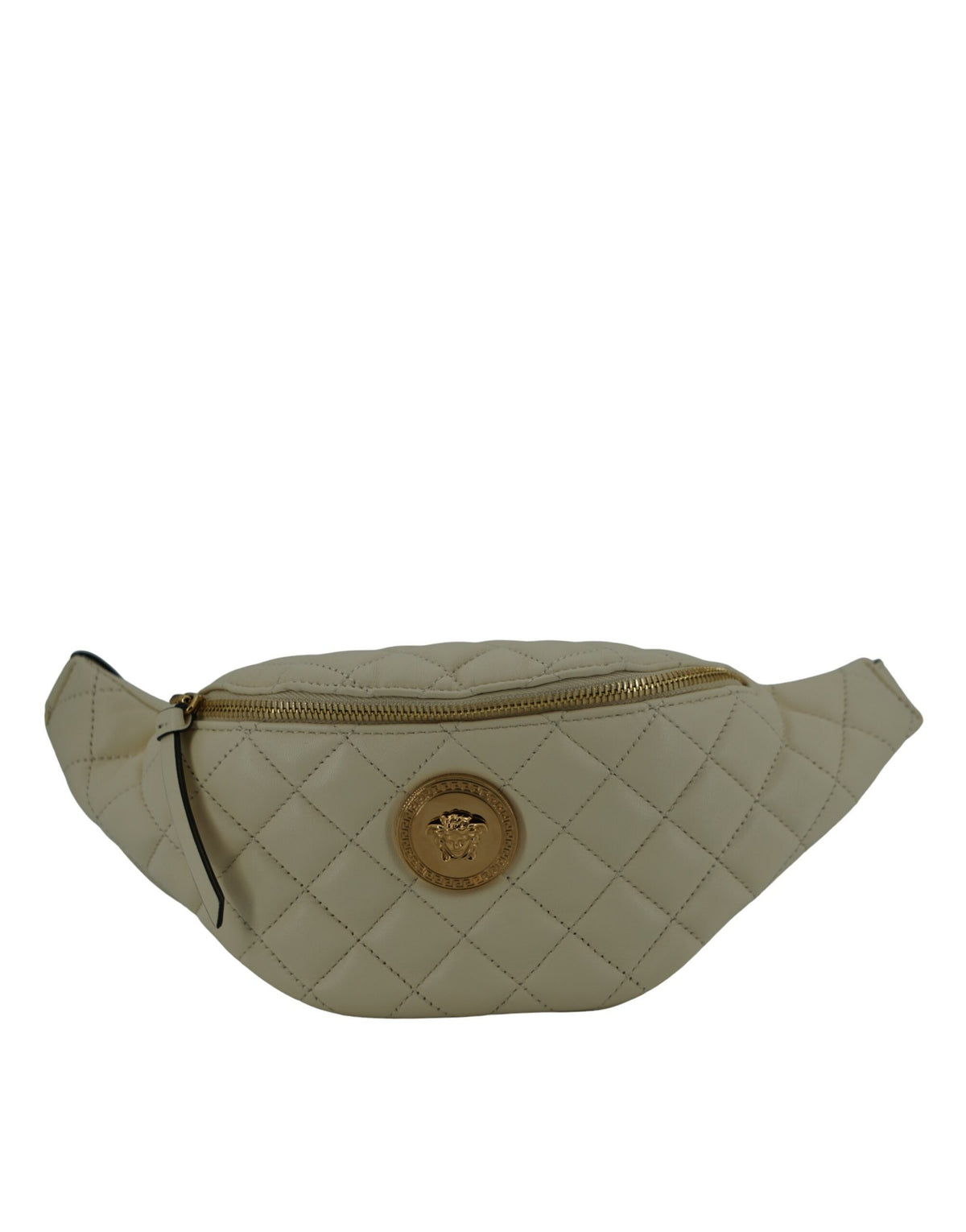 Versace White Lamb Leather Belt Bag