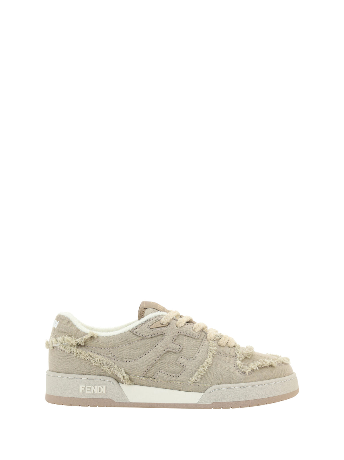 Fendi Gray Calf Leather Low Top Sneakers