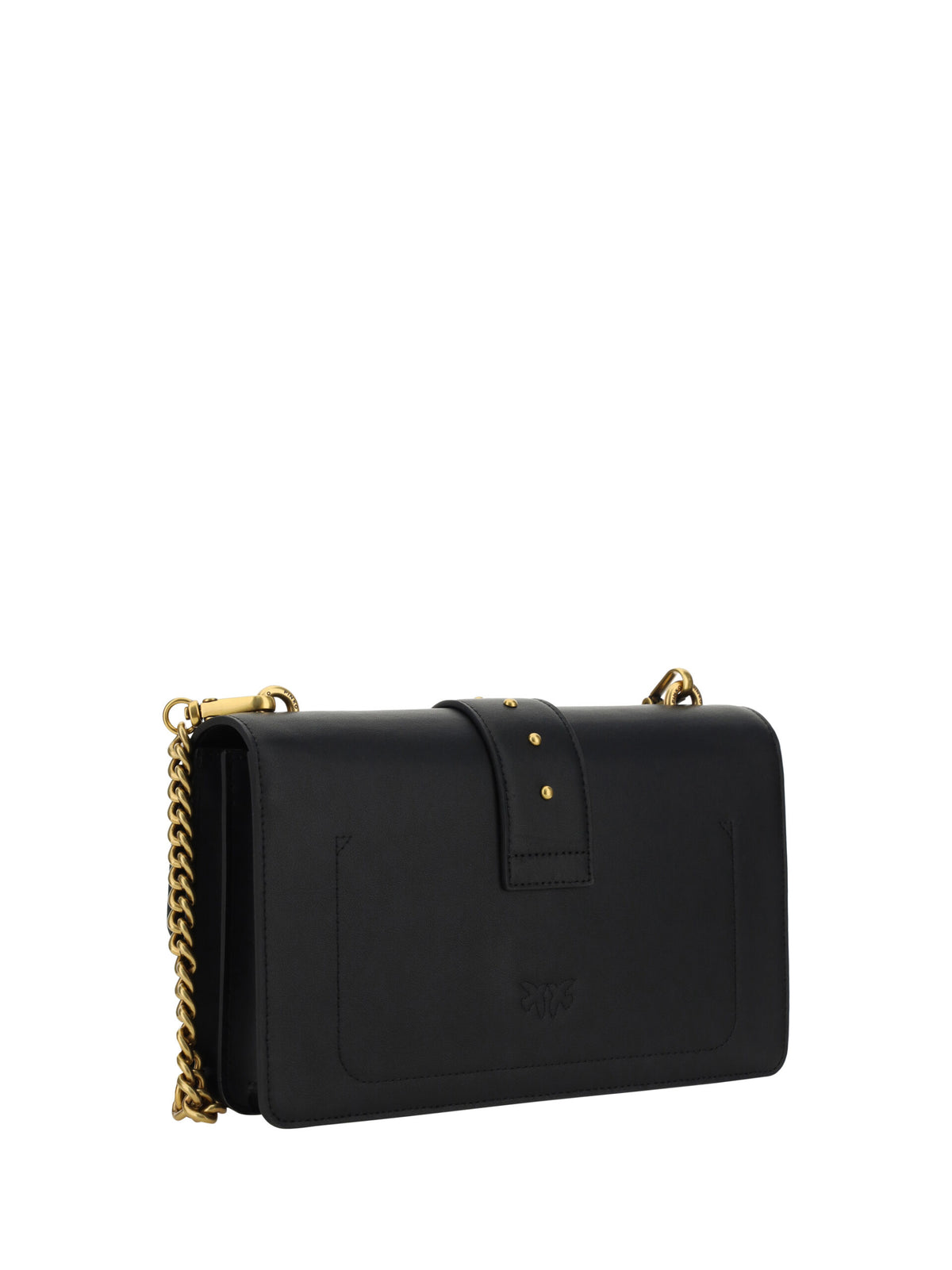 Pinko Black Leather Love One Classic Shoulder Bag