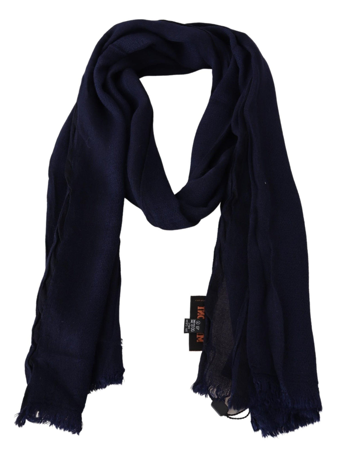 Missoni Elegant Blue Wool Scarf with Embroedered Logo