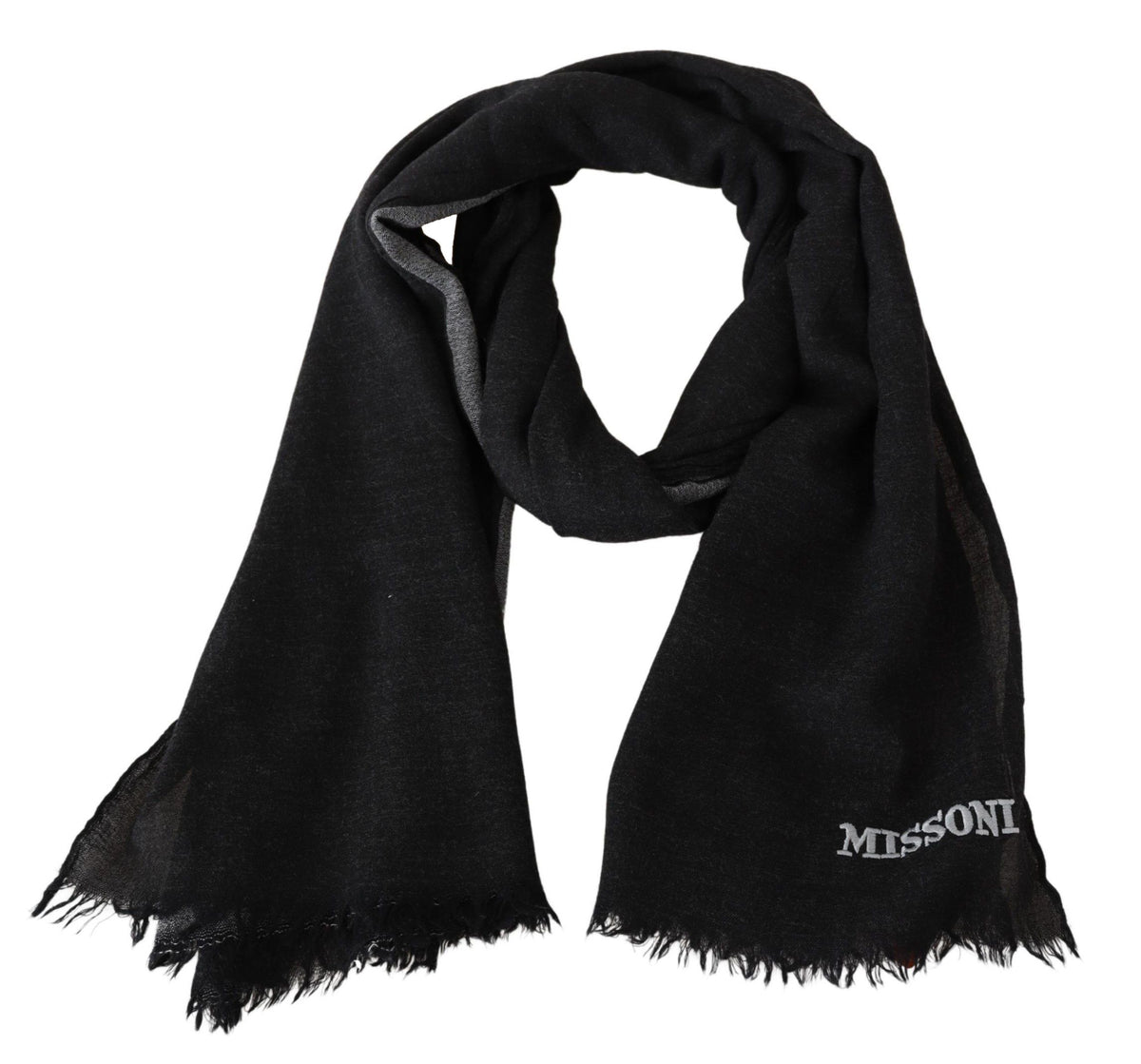 Missoni Elegant Wool Scarf With Signature Embroidery