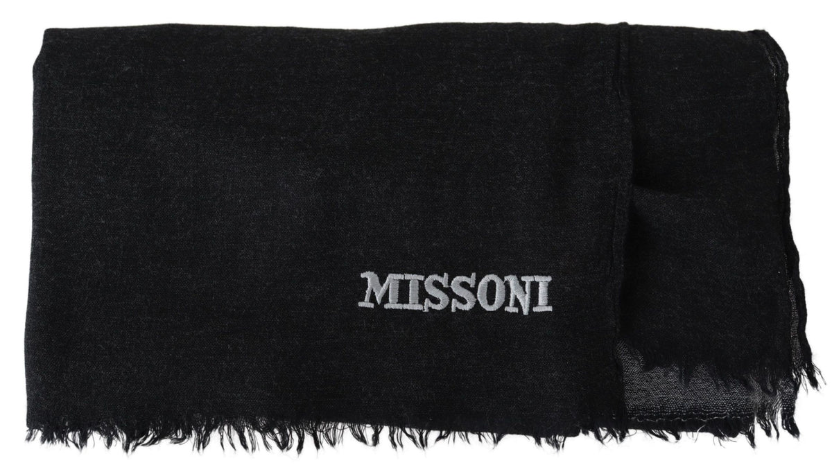 Missoni Elegant Wool Scarf With Signature Embroidery