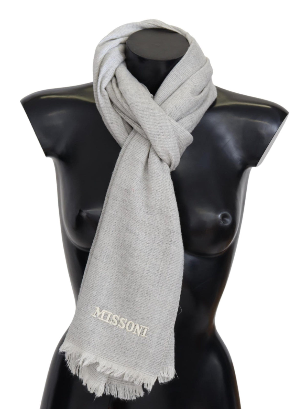 Missoni Elegant Wool Scarf With Signature Embroidery