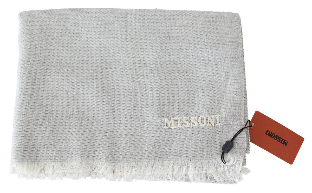 Missoni Elegant Wool Scarf With Signature Embroidery