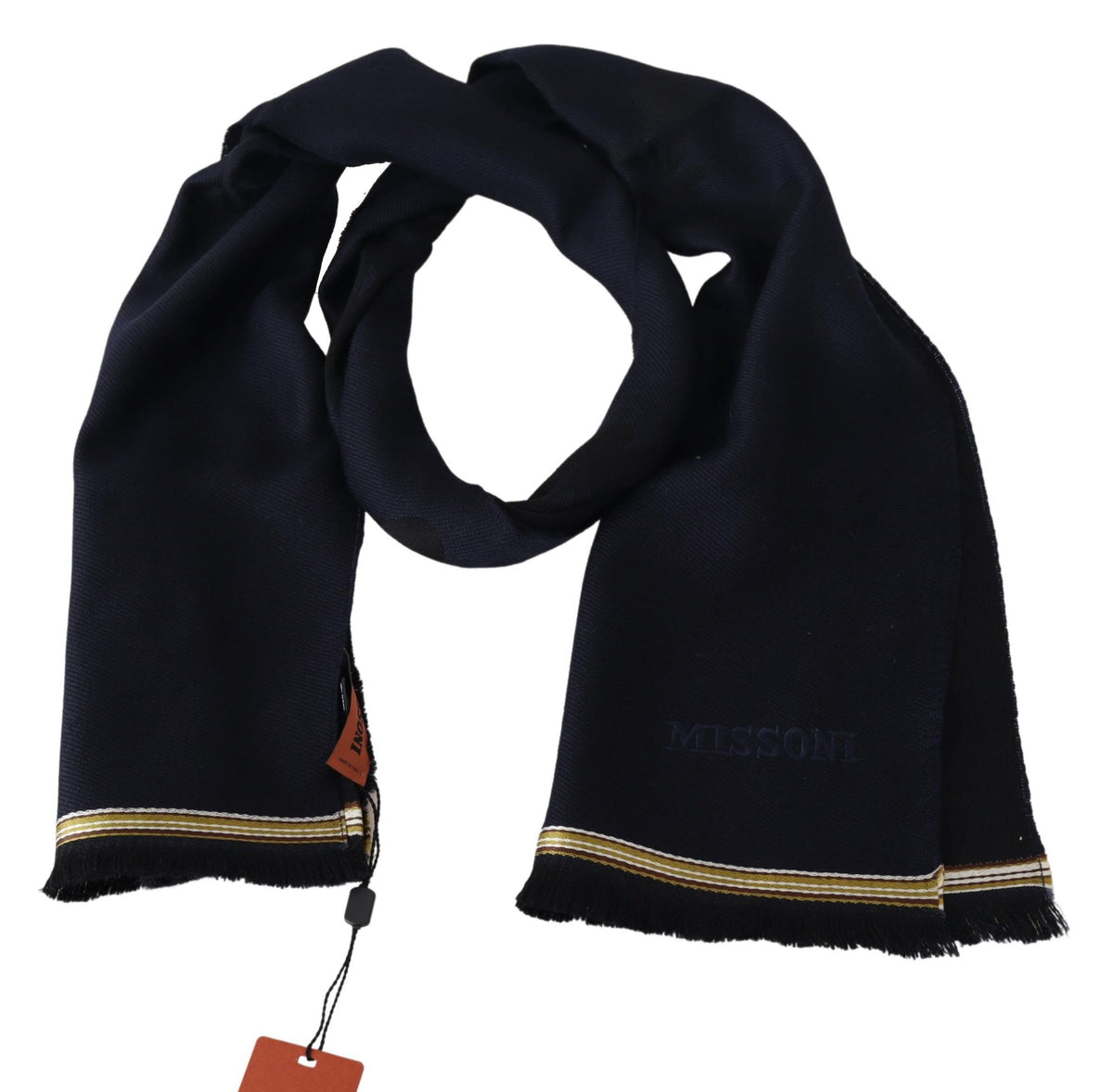 Missoni Elegant Unisex Wool Scarf with Embroaided Logo