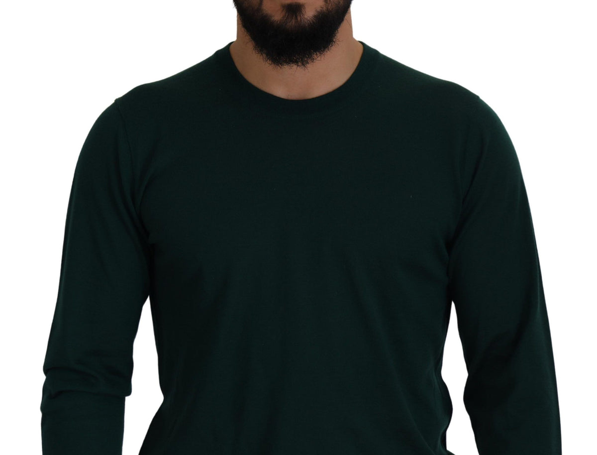 Dolce & Gabbana Elegant Green Crewneck Cashmere Sweater