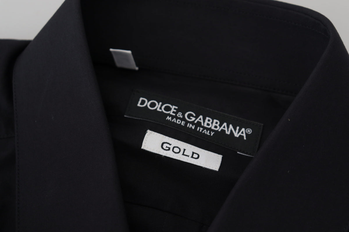 Dolce & Gabbana Elegant Slim Fit Black Cotton Dress Shirt