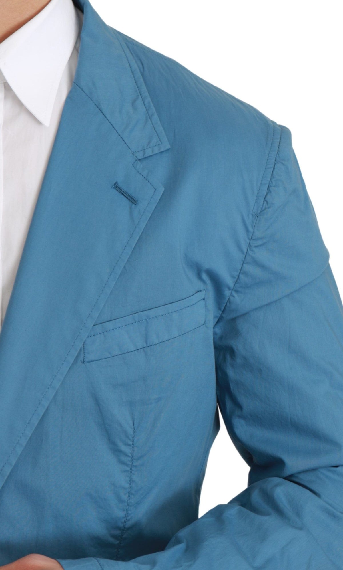 Dolce & Gabbana Elegant Blue Cotton Formal Blazer