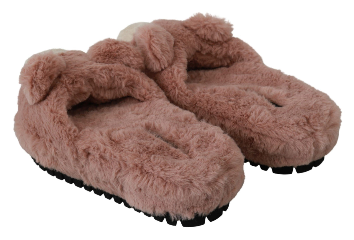 Dolce & Gabbana Chic Pink Bear House Slippers by D&G