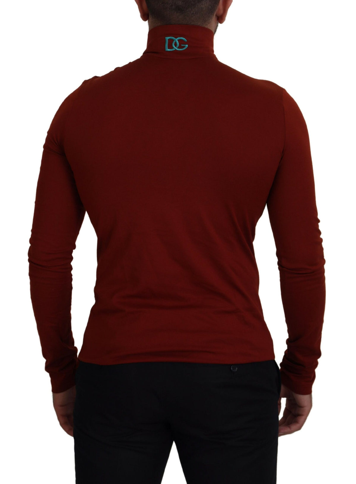 Dolce & Gabbana Elegant Maroon Collar Zip Sweater