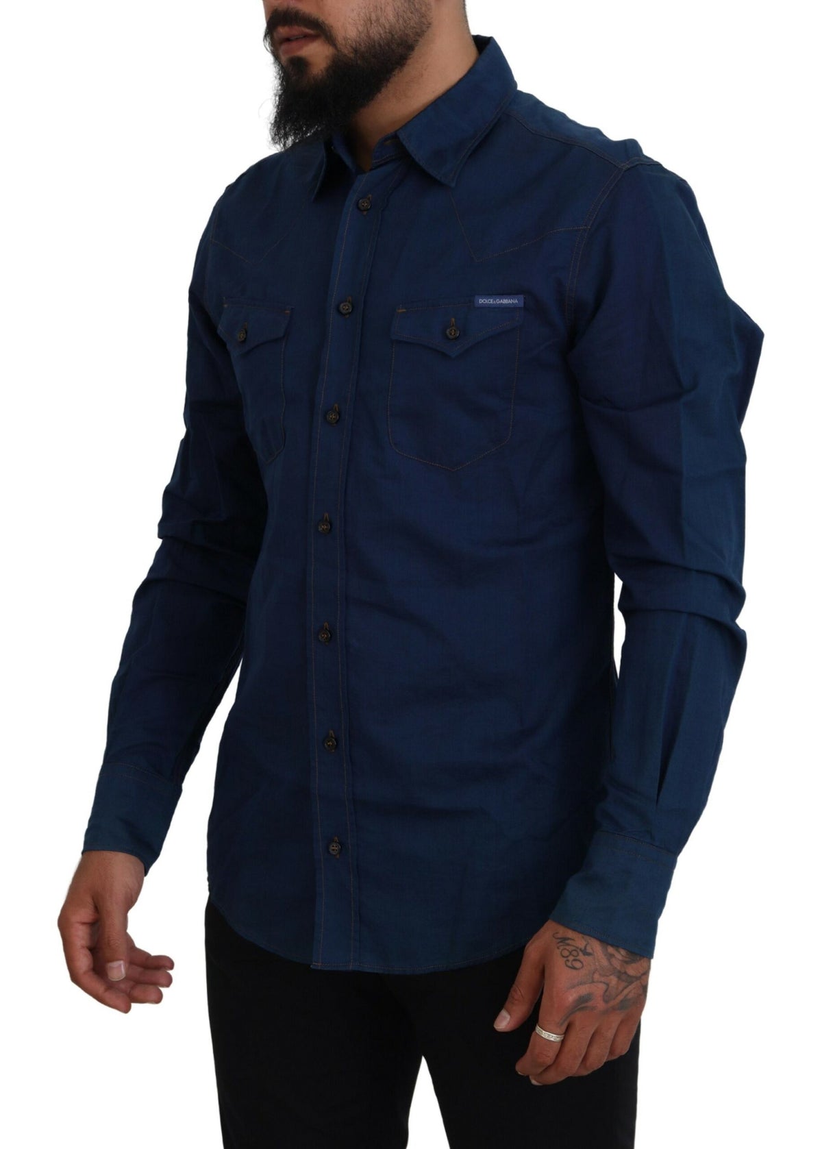 Dolce & Gabbana Elegant Blue Denim Casual Shirt