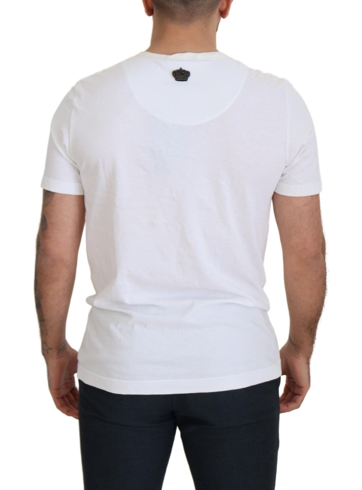 Dolce & Gabbana Elegant White Crewneck Cotton Silk Tee