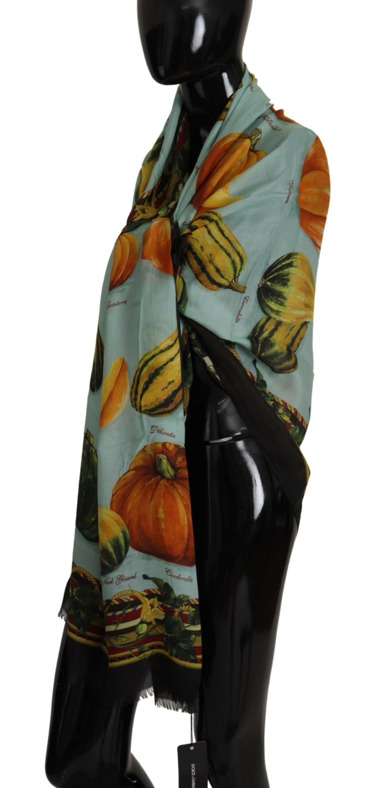 Dolce & Gabbana Vegetable Print Silk Blend Scarf