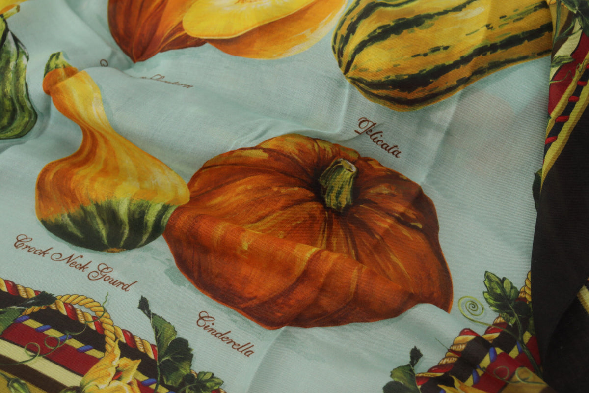 Dolce & Gabbana Vegetable Print Silk Blend Scarf