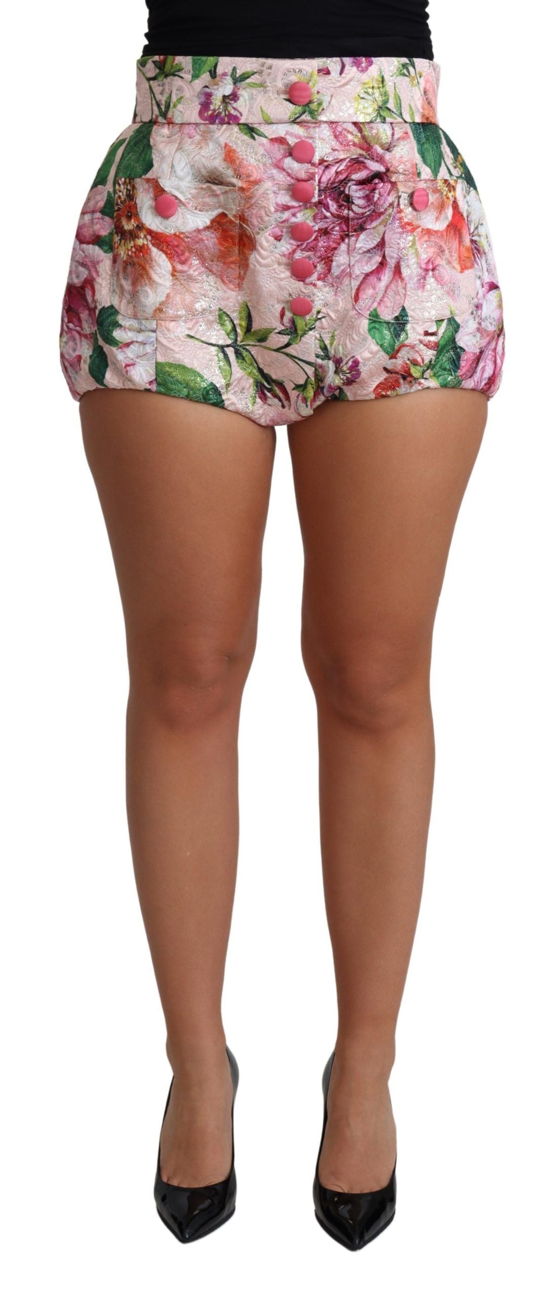 Dolce & Gabbana Chic Pink Floral High-Waist Hot Pants