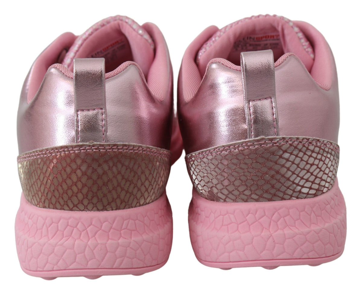 Plein Sport Pink Blush Polyester Runner Gisella Sneakers Shoes