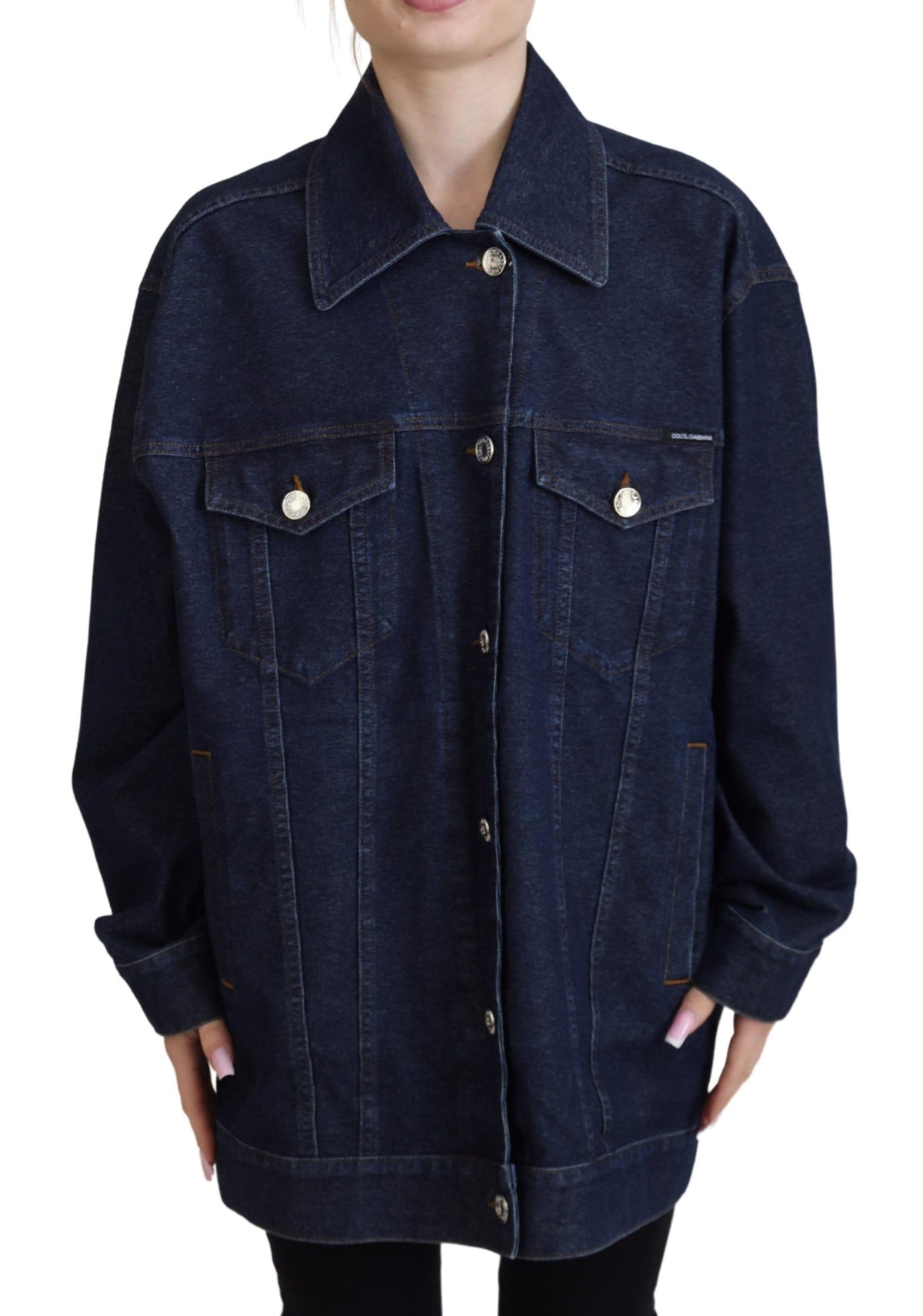 Dolce & Gabbana Elegant Blue Denim Button-Down Jacket