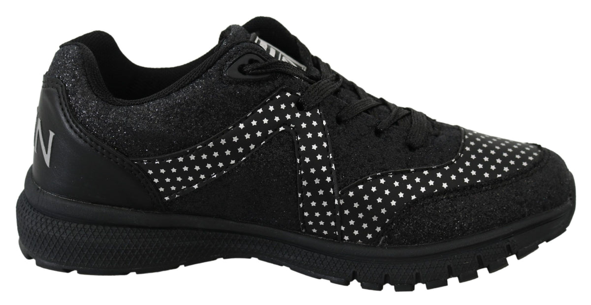 Plein Sport Black Polyester Runner Jasmines Sneakers Shoes