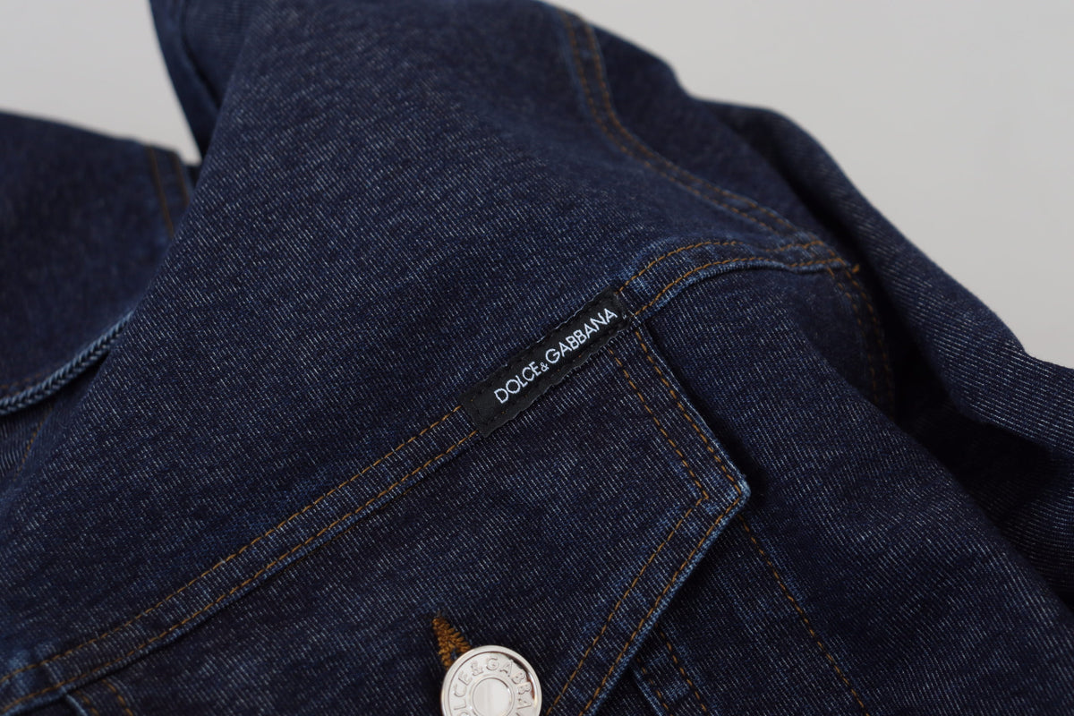 Dolce & Gabbana Elegant Blue Denim Button-Down Jacket