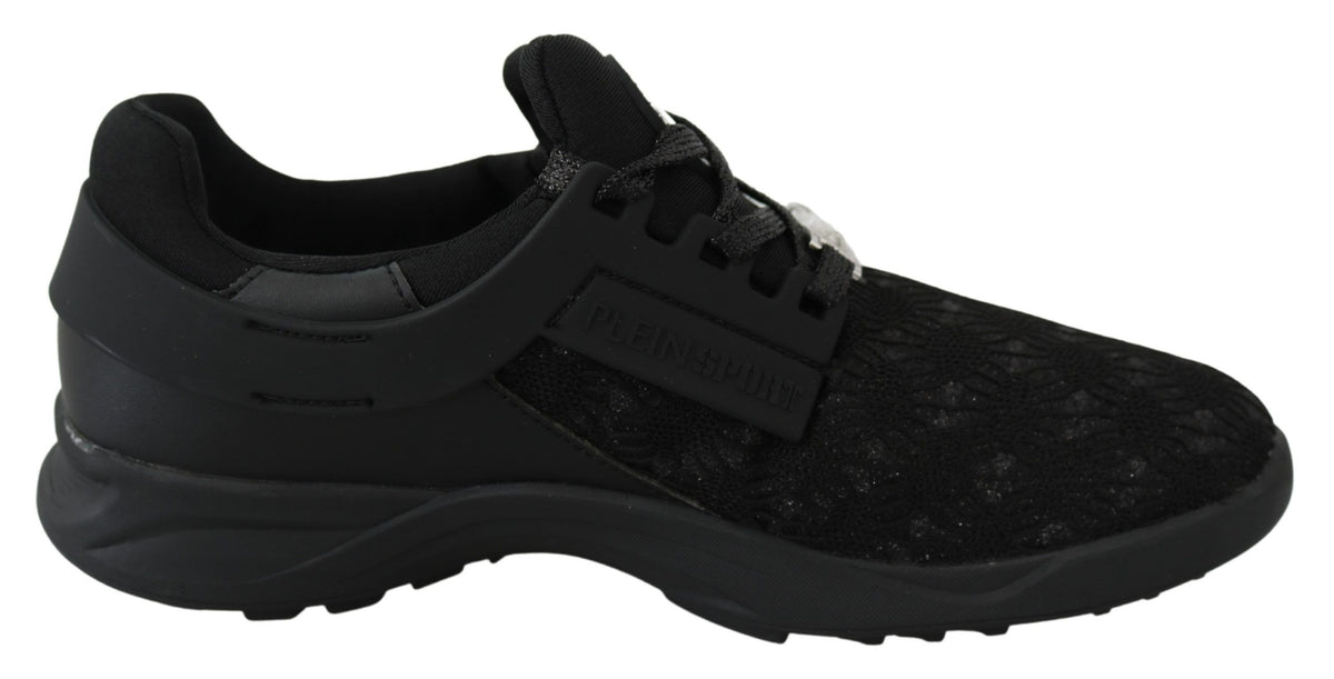 Plein Sport Black Polyester Runner Beth Sneakers Shoes