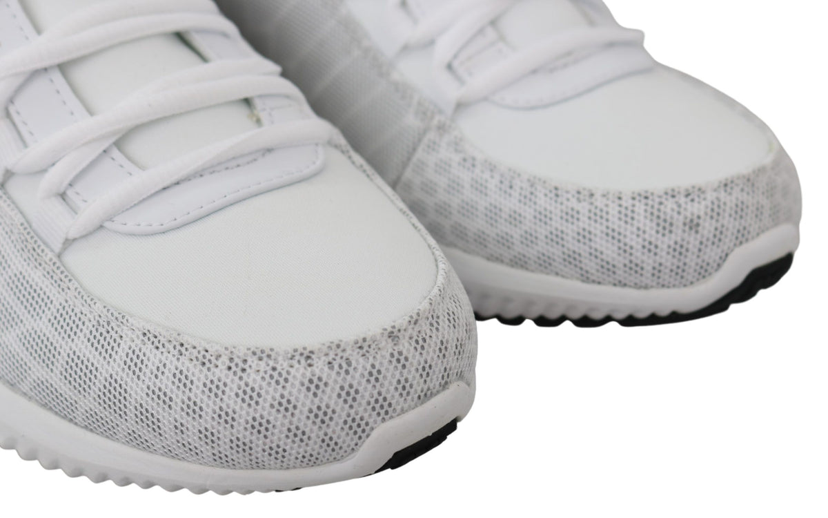 Square Sport White Polyester Adrian Sneakers Shoes