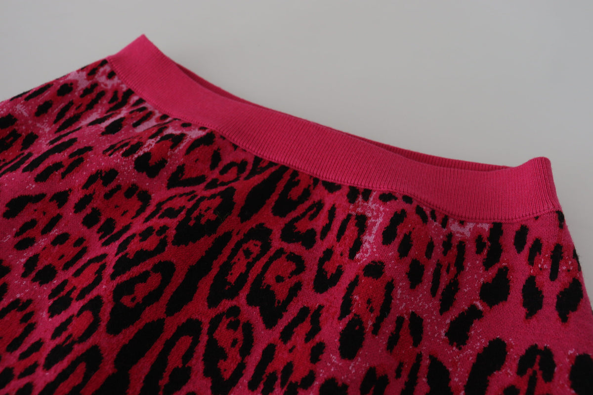 Dolce & Gabbana Chic High Waist Pink Leopard Mini Skirt