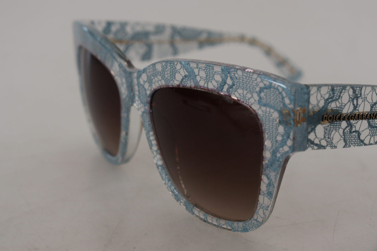 Dolce & Gabbana Elegant Lace Detail Blue Sunglasses