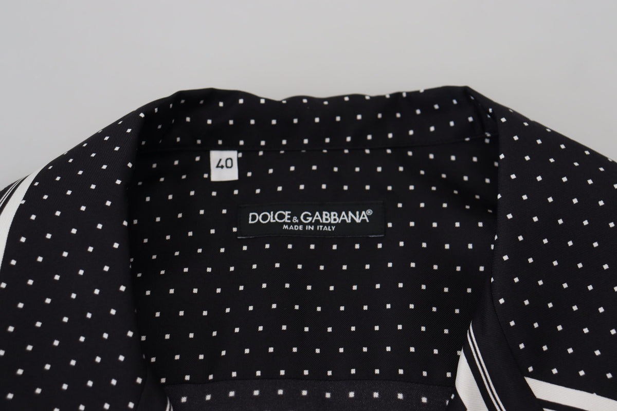 Dolce & Gabbana Elegant Silk Polka Dot Pajama Top