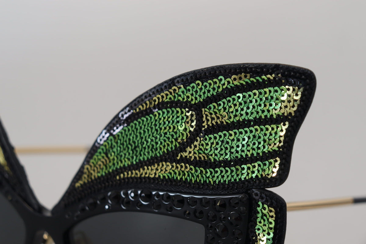 Dolce & Gabbana Exquisite Sequined Butterfly Sunglasses