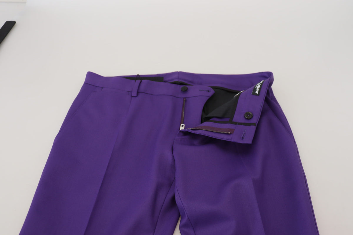 Dolce & Gabbana Elegant Purple Wool Blend Trousers