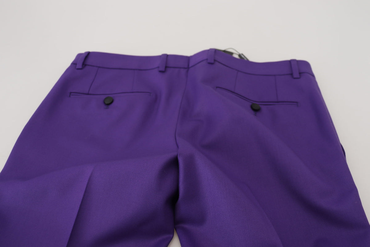 Dolce & Gabbana Elegant Purple Wool Blend Trousers