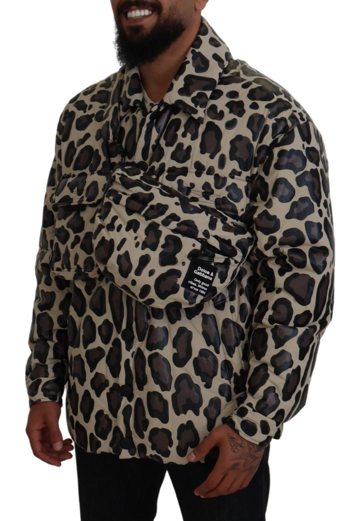 Dolce & Gabbana Multicolor Leopard Print Parka Jacket