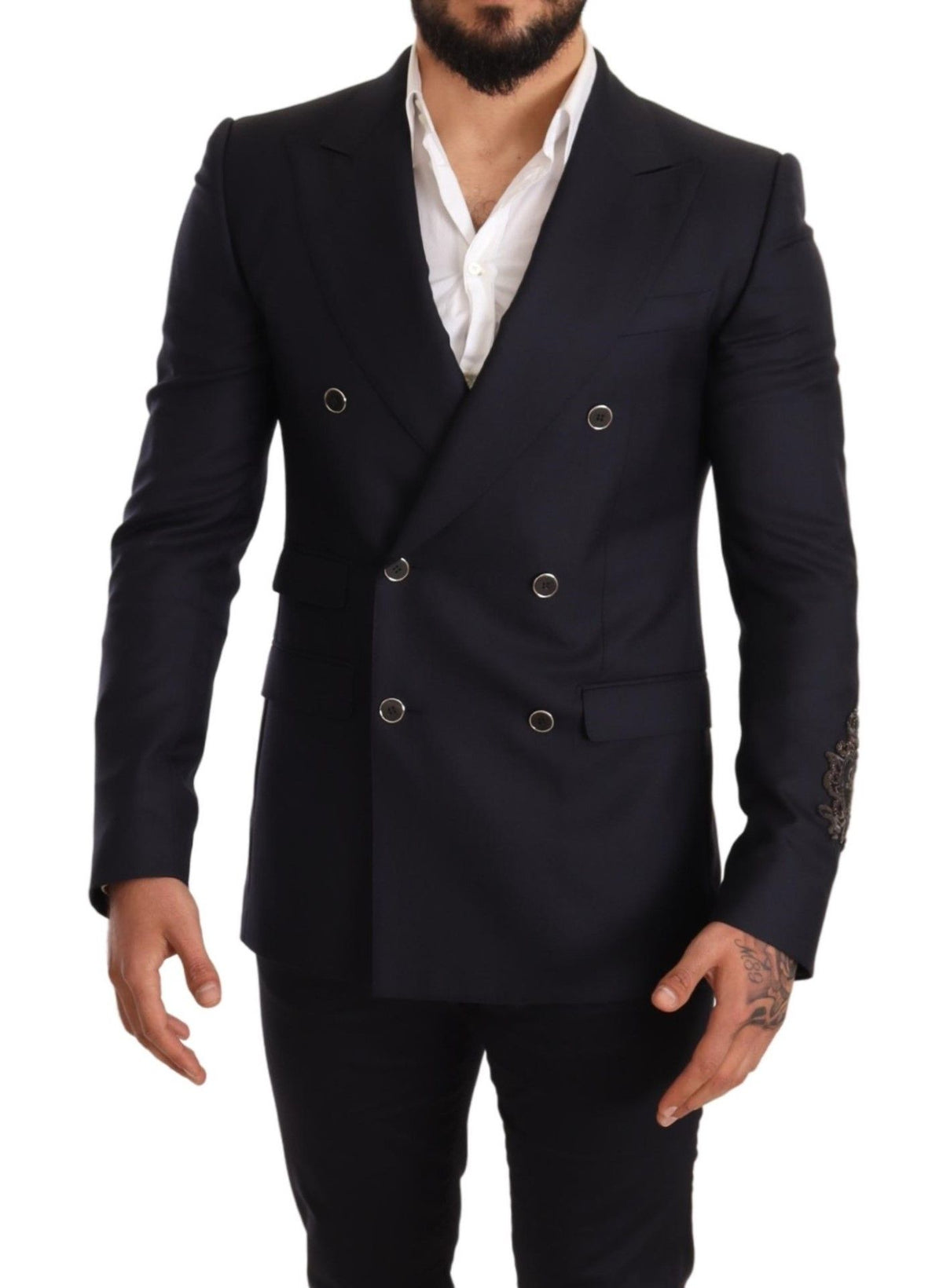 Dolce & Gabbana Elegant Navy Cashmere Silk Blend Blazer