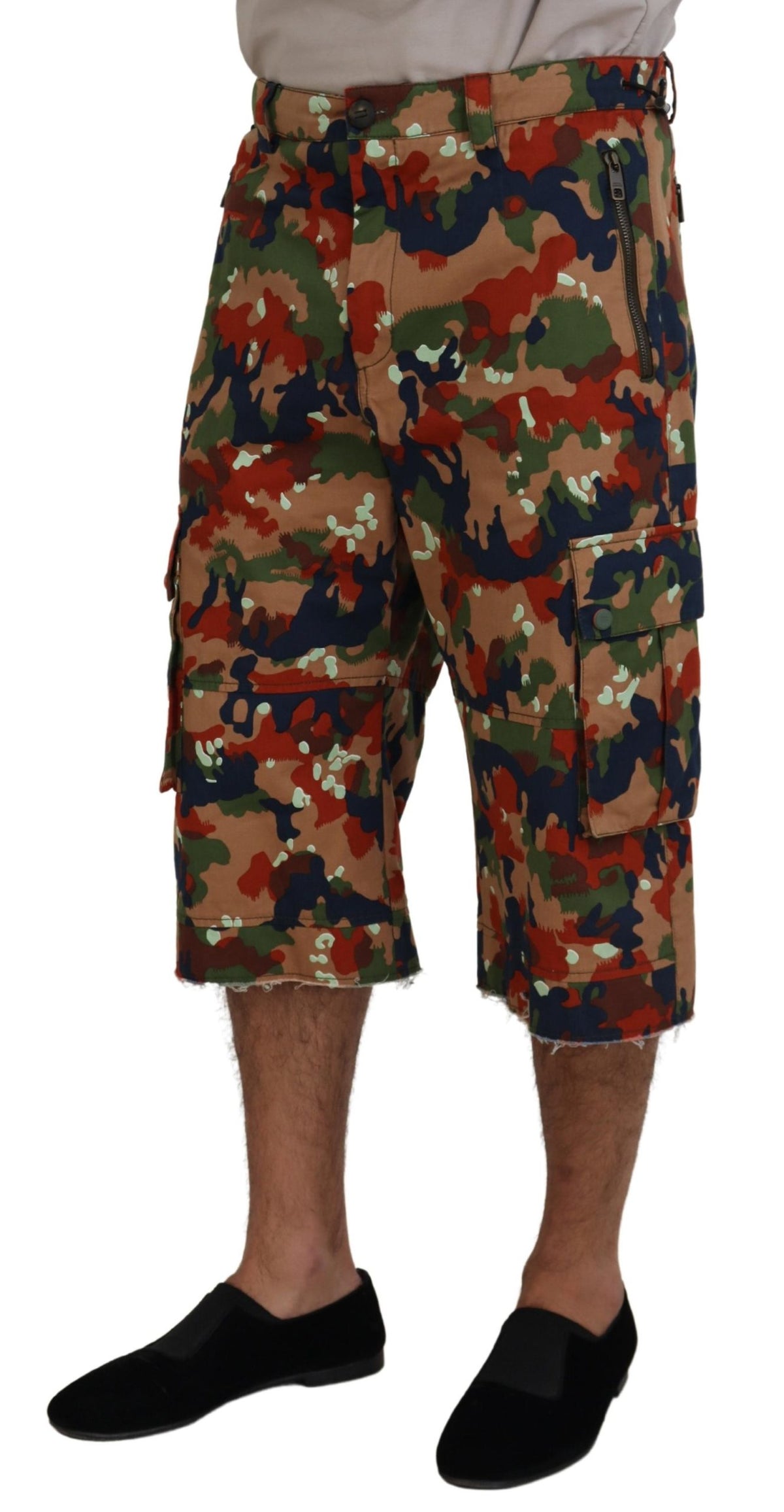 Dolce & Gabbana Italian Designer Multicolor Cargo Shorts